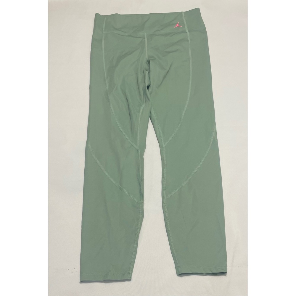 Jordan Womens Tight Fit High Rise Leggings Sage Green Pink Jumpman XL CU6323-323